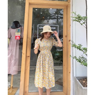 ĐẦM LỤA HOA CỘT NƠ 2 BÊN+ẢNH CHỤP THẬT SP