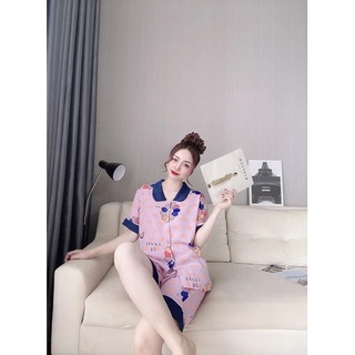 Set pyjama lụa mango cao cấp nữ siêu mịn mát - họa tiết sang xịn - sp y hình