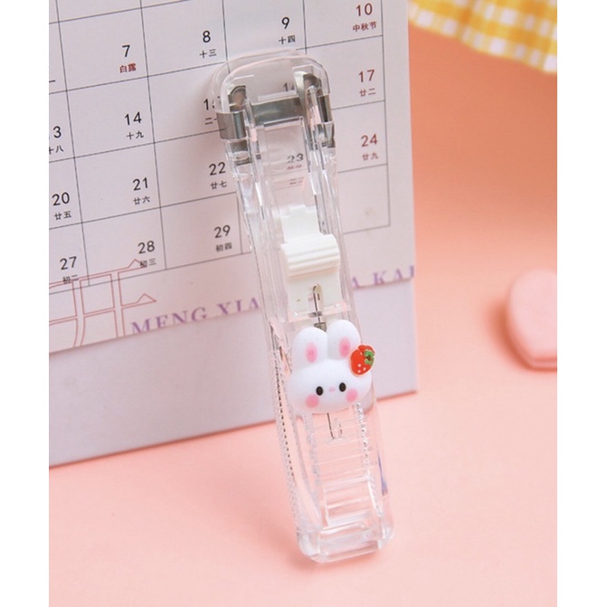 Kim bấm giấy, kẹp bấm giấy trong suốt mini dễ thương/ Dập ghim giữ sách tài liệu, ghim kẹp tài liệu, tranh ảnh