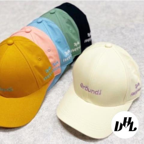 Mũ lưỡi trai Thêu Chữ Ground nhiều màu phong Cách Ulzzang Form Unisex Nam Nữ