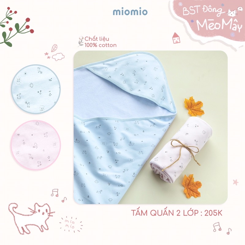 Tấm Quấn 2 Lớp Thu Đông MIOMIO - Cho Bé Trai, Bé Gái - Freesize