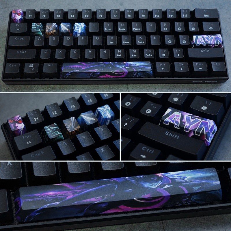 [Mã SKAMSALE03 giảm 10% đơn 200k] SET KEYCAP SKILL TƯỚNG LOL ĐỘC QUYỀN Q-W-E-R-ENTER-ESC-SPACE