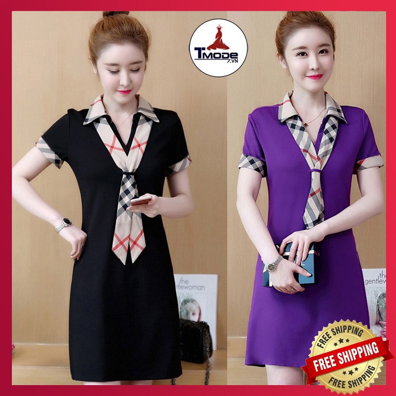 [VIDEO + ẢNH THẬT] ĐẦM DẠO PHỐ CỔ SƠ MI VIỂN CARO TẶNG KÈM KHĂN CHOÀNG XINH XẮN SIZE M, L, XL, XXL | BigBuy360 - bigbuy360.vn