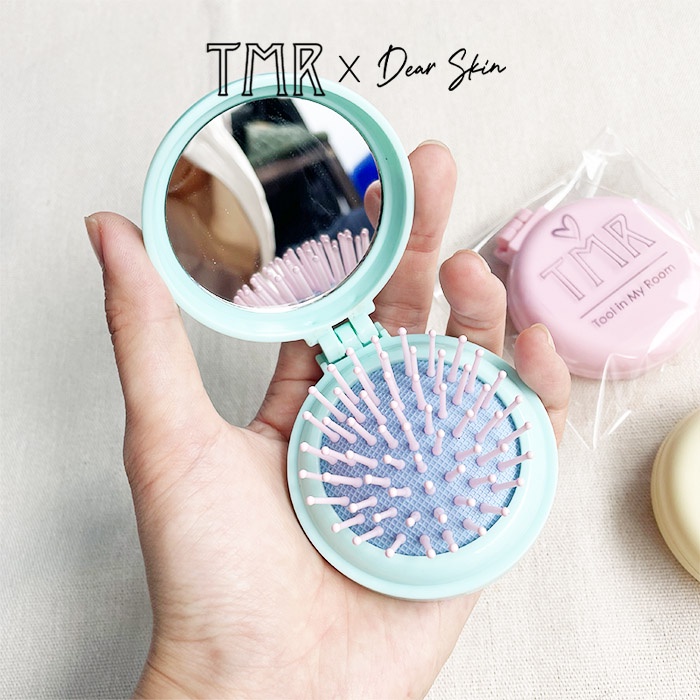 Gương mini cầm tay mini màu Pastel TMR cao cấp gấp gọn bỏ túi tiện dụng, phong cách hàn quốc dễ thương