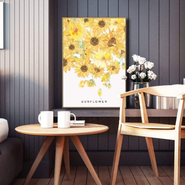 Tranh in canvas Sun Flower 50x70 kèm khung