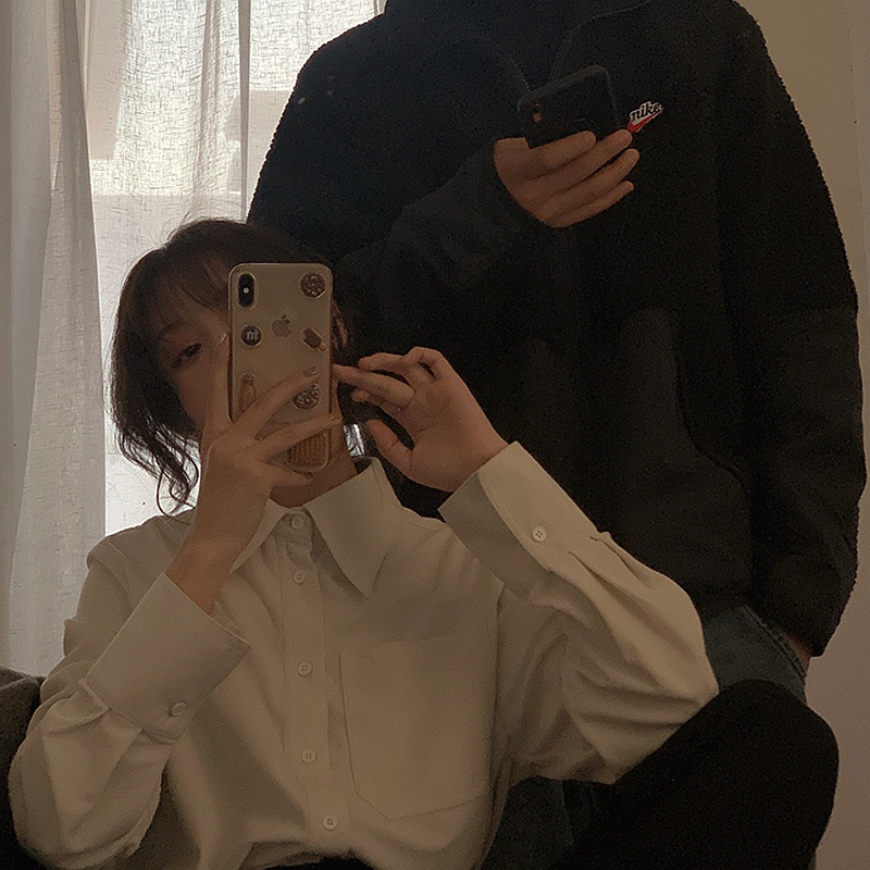 Áo sơ mi nữ SUXI dài tay thiết kế đơn giản vintage thời trang