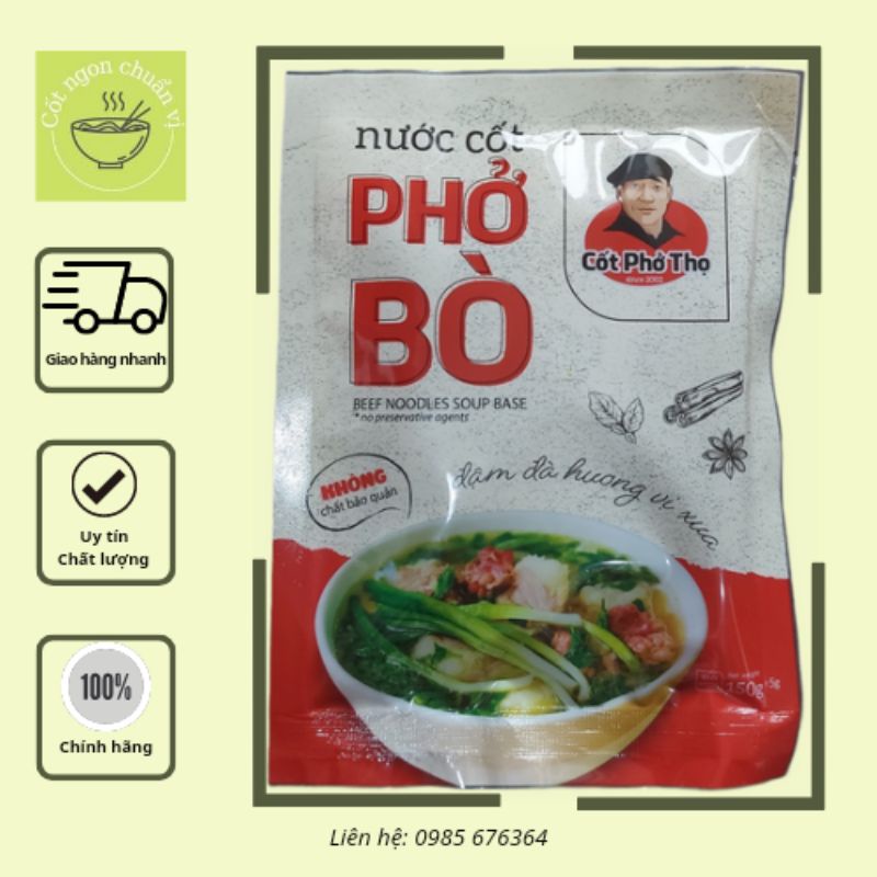 ( chính hãng) Cốt Phở Bò HMFOODS chuẩn vị phở Hà Nội_không chất bảo quản gói 150g.