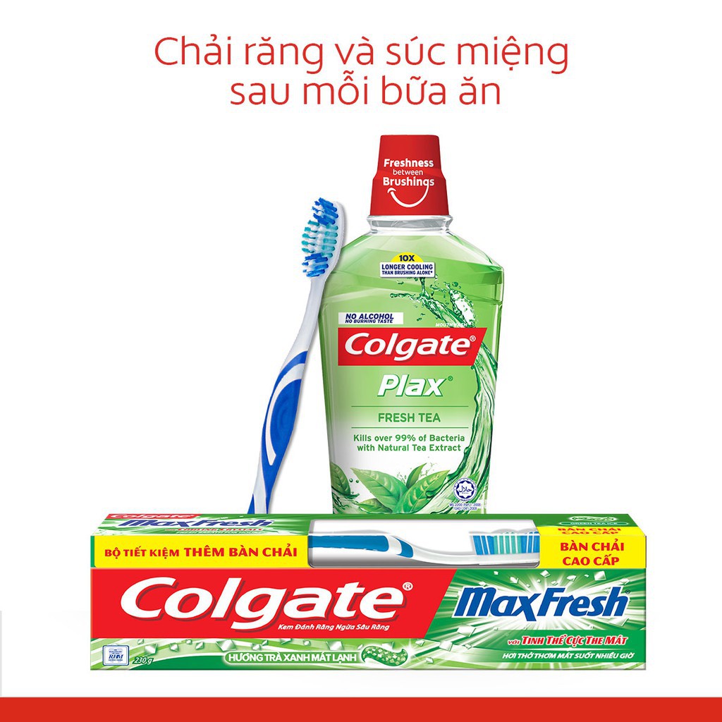 [HB Gift] Combo 5 Kem đánh răng Colgate Maxfresh Trà xanh 40g/ tuýp và  Ly Thermal