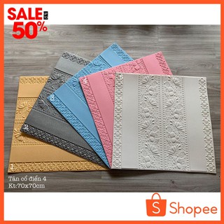 Xốp Dán Tường Hoa Văn Tân Cổ Điển 4 3D - Khổ Lớn 70x70cm - Dày 06mm