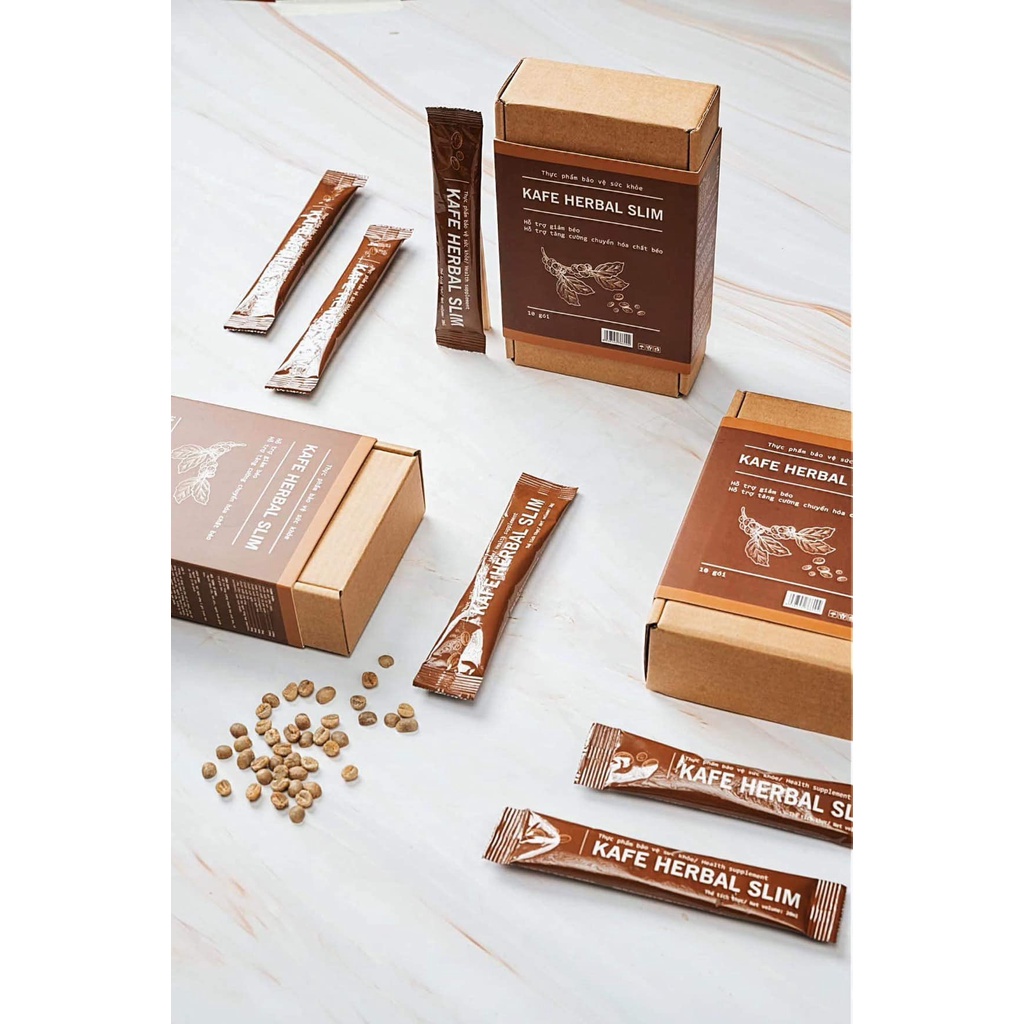 Thạch hỗ trợ giảm cân, giảm béo Kafe Herbal Slim Hộp 10 gói