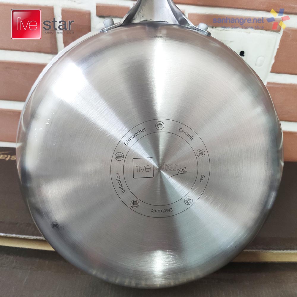 Bộ Nồi Xửng Và Chảo Chống Dính Inox 304 Fivestar Plus FPB5006 Thân Đúc Đáy Liền 5 Món-chính hãng-dày đẹp