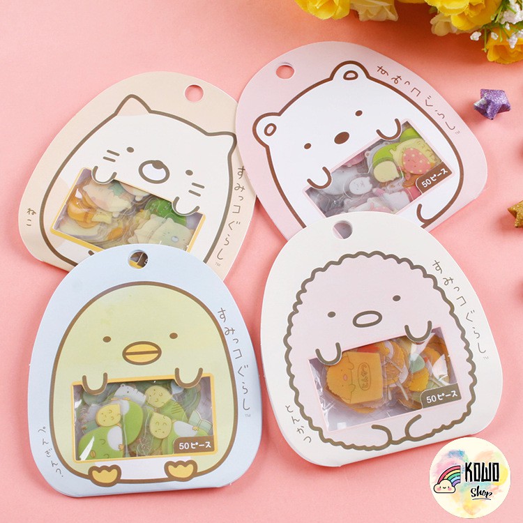 Sticker Cute Trang Trí Sổ Tay Anime Dễ Thương Trong Suốt, Hình Dán Sổ Cute SAN-X HD5