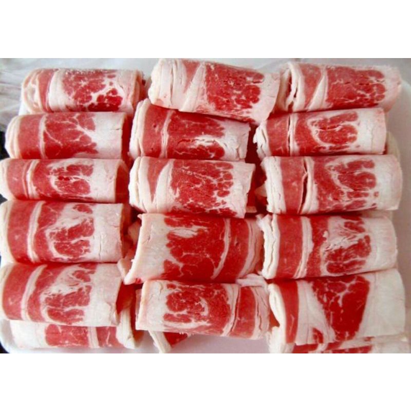 Ba Chỉ Bò Mỹ Cuộn Ngon Khay 500g Chế Biến Nhiều Món - Ba Chỉ Bò Mỹ 500gr | Lẩu Nướng