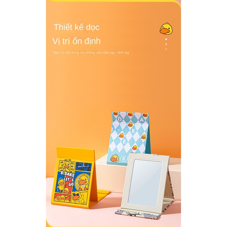 Gương Trang Điểm Gấp Gọn Bỏ Túi Để Bàn 70% In Chú Vịt Vàng Hoạt Hình Ttm161