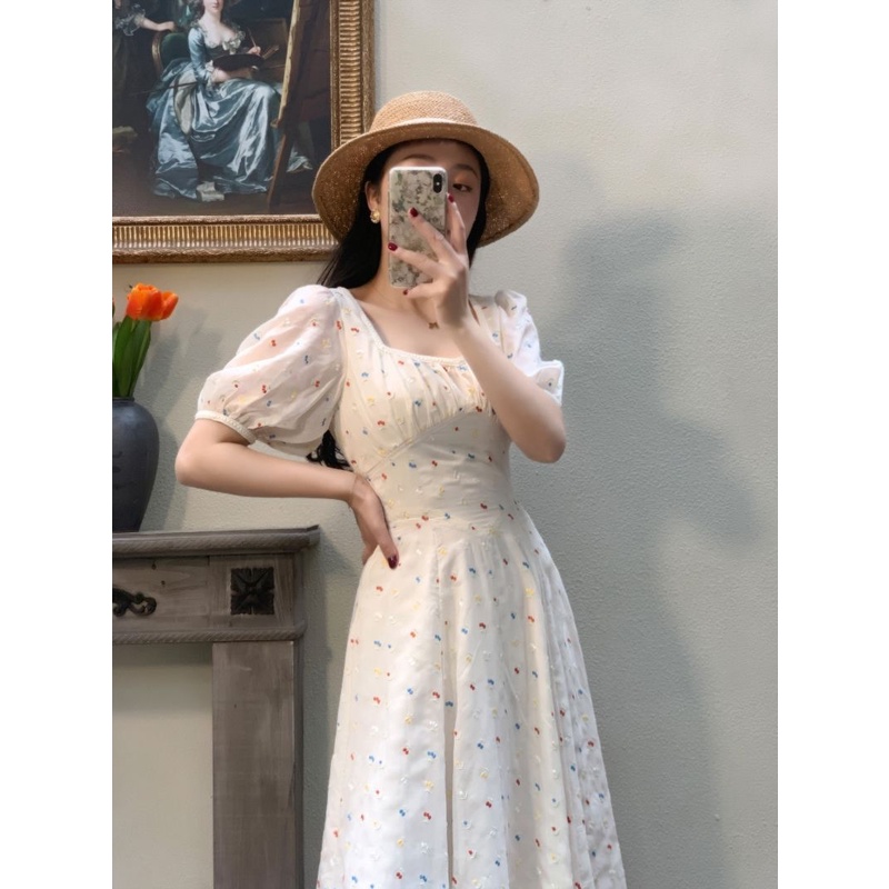 Đầm Dáng Dài Thêu Hoa Thời Trang Mùa Hè Pháp