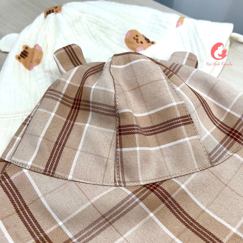 ( Hàng thiết kế ) Nón tai gấu 2 lớp xinh xắn cho bé trai, bé gái- Haaro Babies