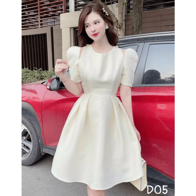 (Mẫu Mới) Đầm TAPTA Vai Bồng Cực Xinh-- THiết Kế Hợp Thời Trang Cho CHị EM UP h.h.p