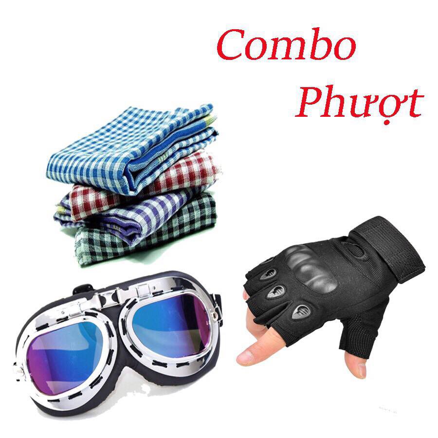 COMBO PHƯỢT 14 ( KHĂN RẰN NAM BỘ + KÍNH PHI CÔNG + GĂNG OAKLEY HỞ NGÓN )