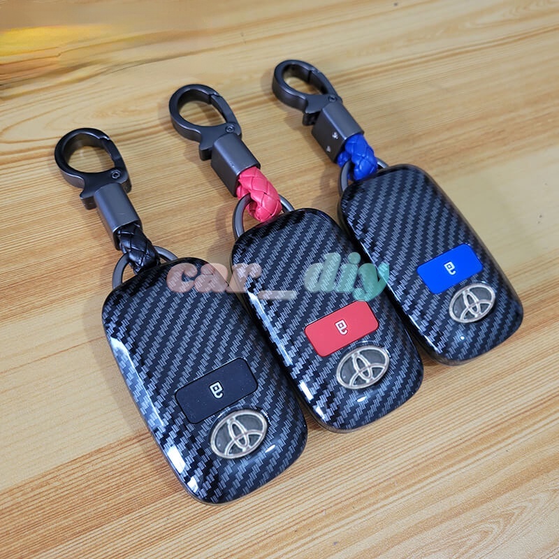 Vỏ Bảo Vệ Chìa Khóa Điều Khiển Từ Xa Bằng Sợi Carbon Cho Xe Hơi Toyota Veloz Raize Avanza2022