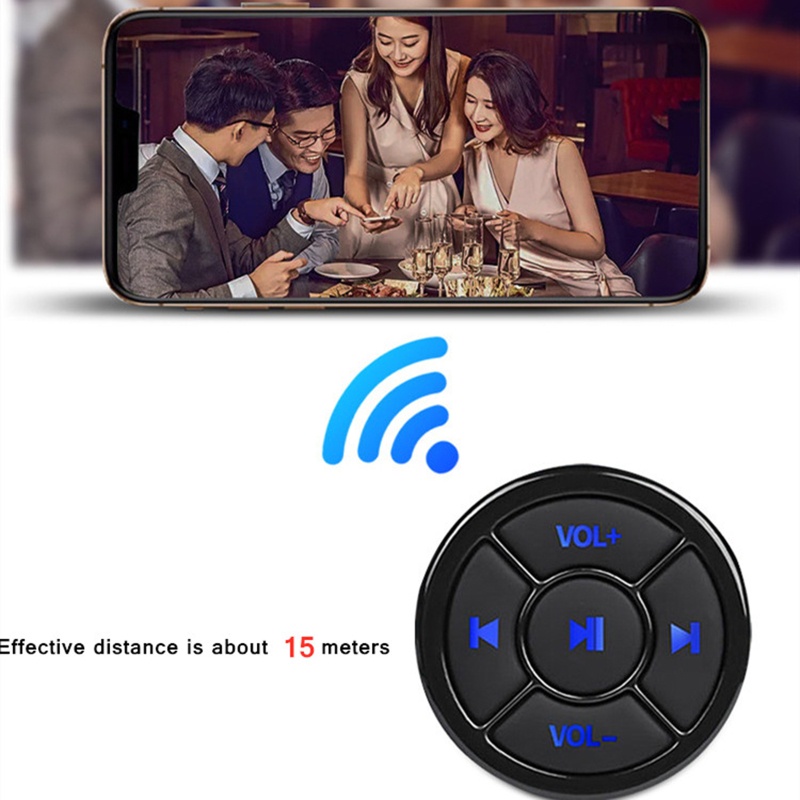 Br Bộ Điều Khiển Vô Lăng Xe Hơi/Xe Máy Bluetooth Không Dây Có Nút Bấm Điều Khiển Từ Xa