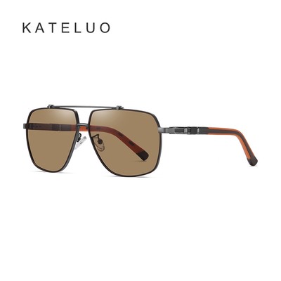 Kính mát KATELUO 6321 gọng phi công phân cực phong cách cổ điển thời trang dành cho nam