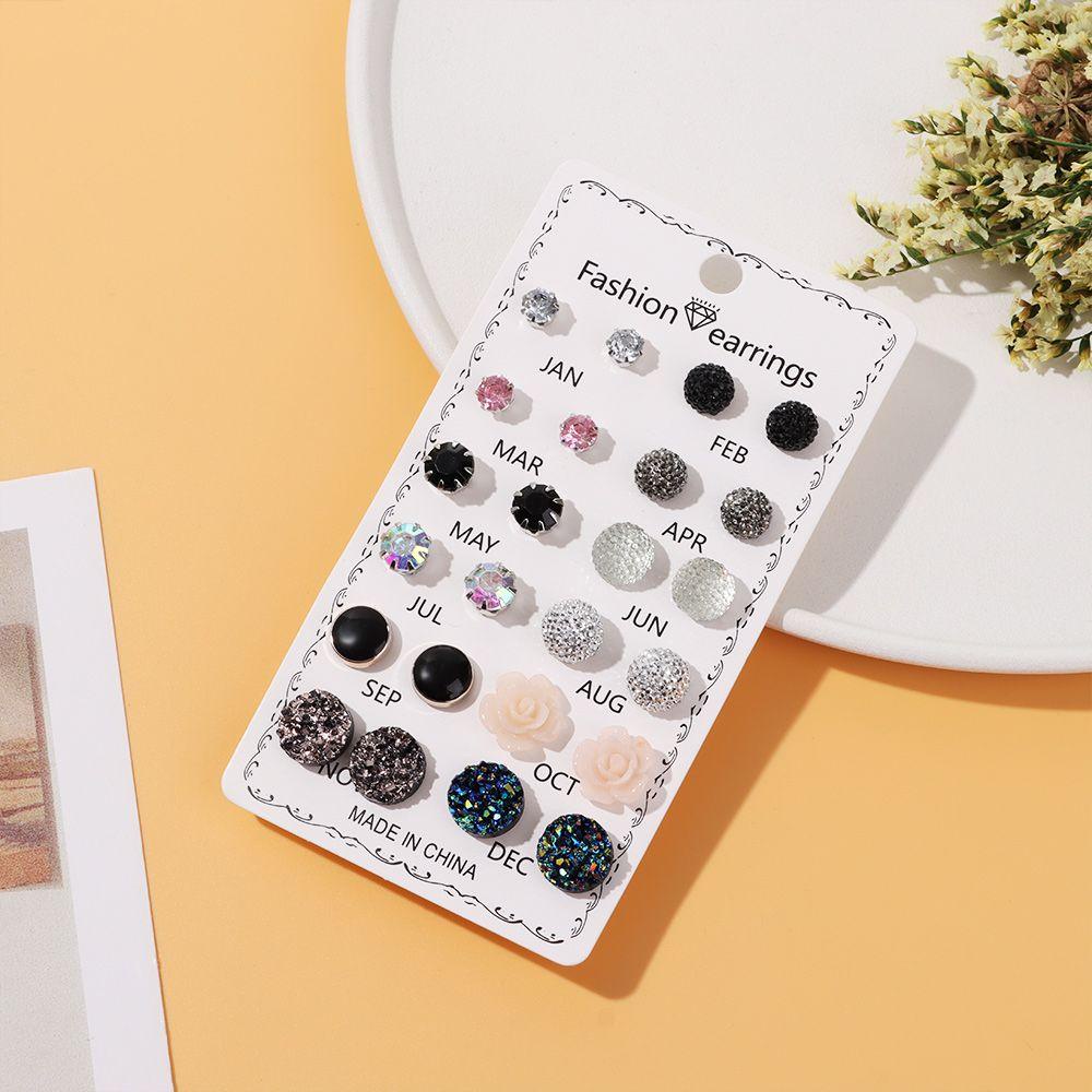 Set 12 Đôi Khuyên Tai Thời Trang Cho Nữ