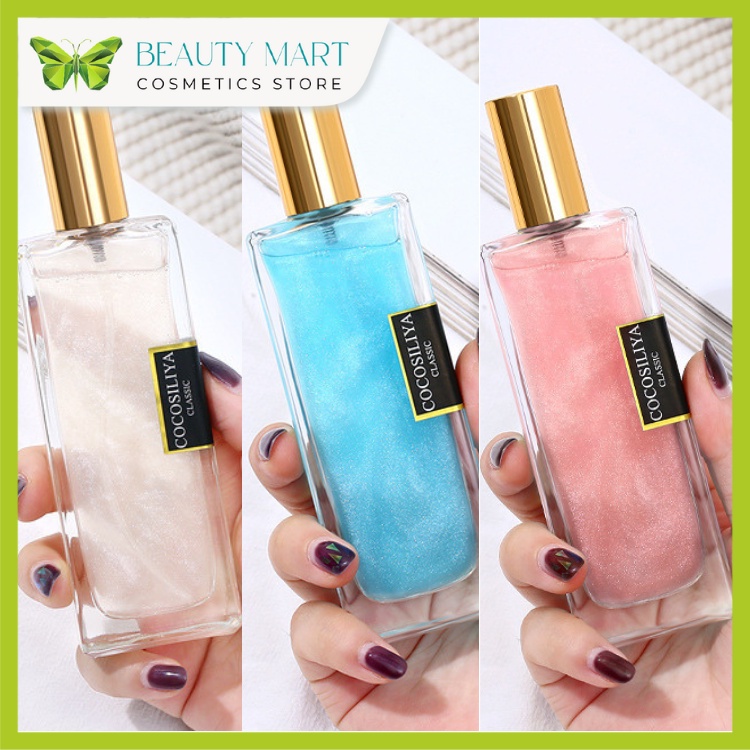 Nước hoa cho cơ thể Body mist Cocosiliya 50ml có ánh nhũ -lưu hương lâu, mùi hương hiện đại, quyến rũ dành cho cả nam nữ