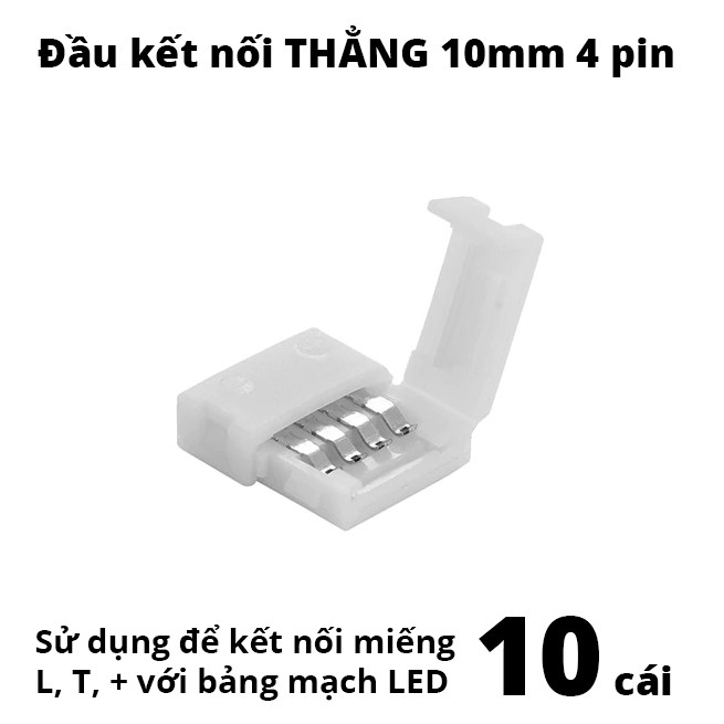 10 đầu kết nối Led chữ L, chữ T, chữ Thập Đầu loại 10mm 4pin – sử dụng cho dây led 5050 loại RGB