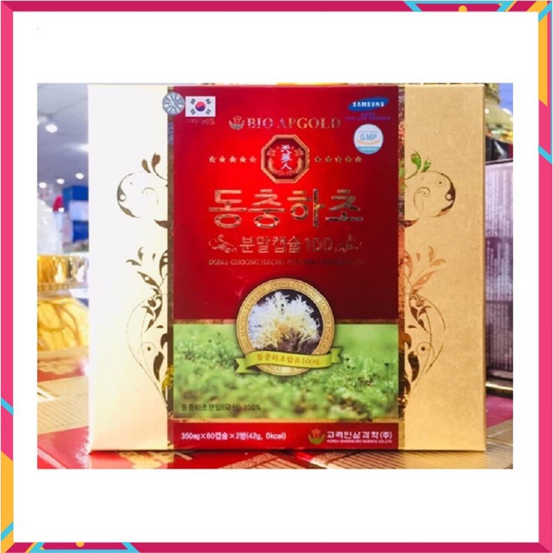 [ Chính Hãng ] Viên Đông Trùng Hạ Thảo Bio APGold Hàn Quốc, Hộp 2 Lọ * 60 Viên, Giúp Bồi Bổ Sức Khỏe Toàn Diện