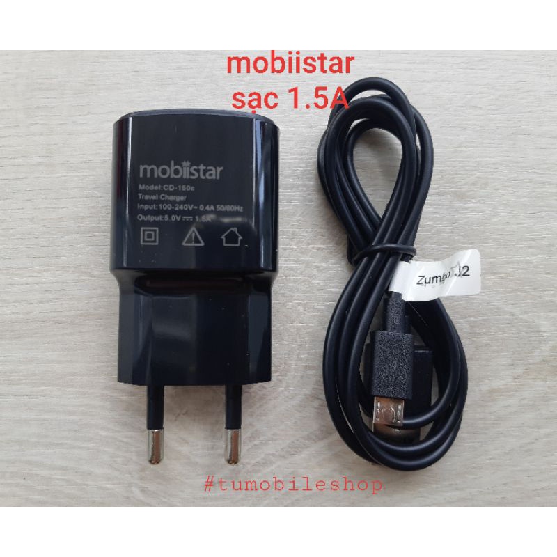 Bộ sạc 1.5A  - mobiistar Zumbo J2 (màu đen) , mã CD-150c