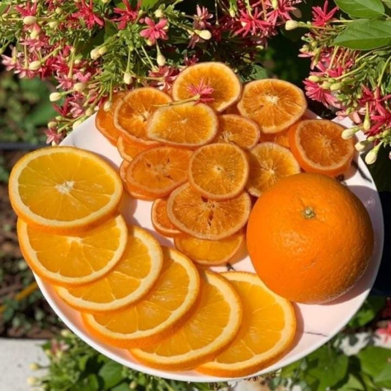 Bán Buôn 1 kg Cam vàng thái lát sấy khô vàng ươm