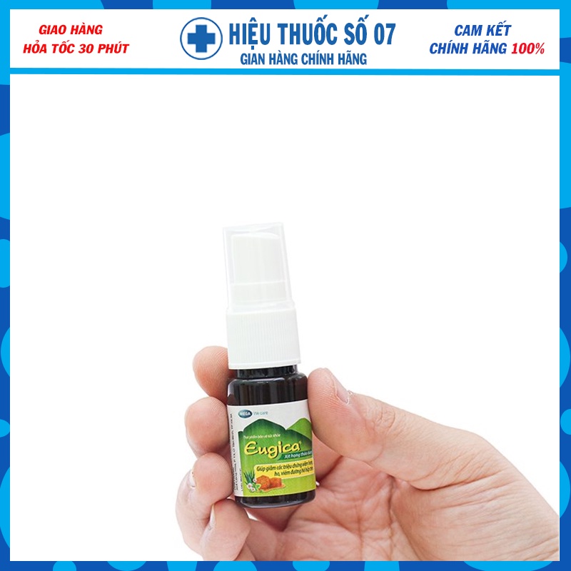 Xịt Họng Eugica 10ml, Xịt họng thảo dược hỗ trợ giảm viêm họng ho, viêm đường hô hấp trên