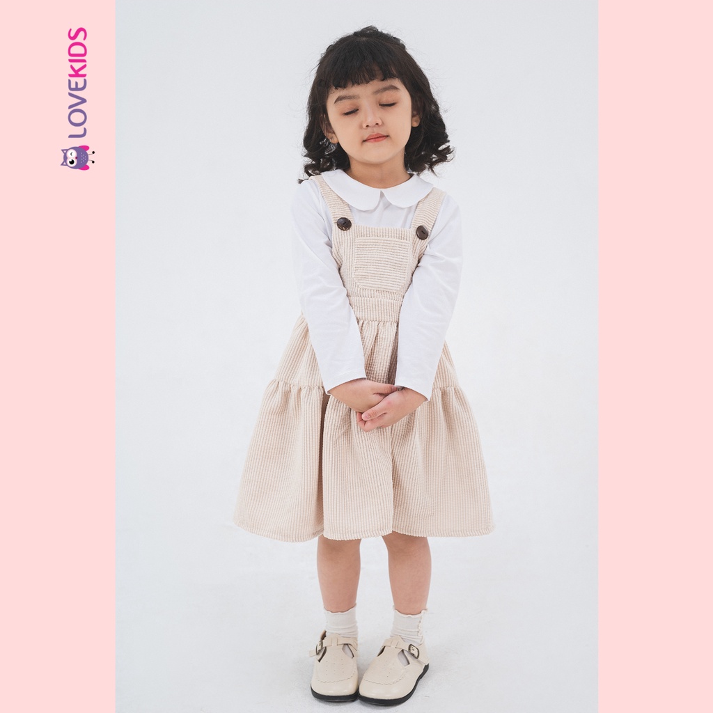 Váy yếm nhung hai tầng bé gái - Lovekids