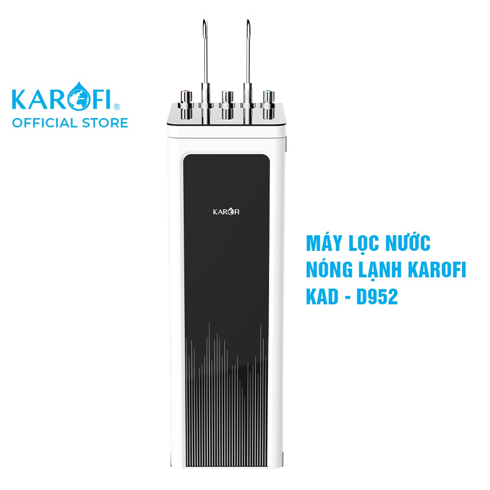 Máy lọc nước nóng lạnh,10 cấp lõi lọc nước Karofi KAD-D952, lõi lọc màng RO 100GPD chuẩn Mỹ, bộ lõi lọc công nghệ Smax