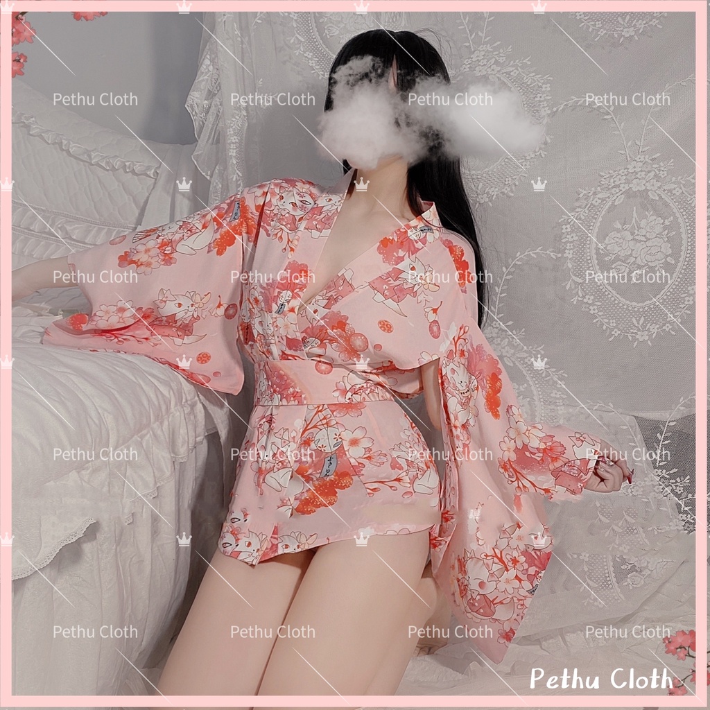 （Q1,HCM）❤️ kimono Sexy❤️Nhật bản ngủ Đồ lót định hình đồ lót  bộ đồ lót Quần lót nữ -- không Socks Freesize 40-60kg--003