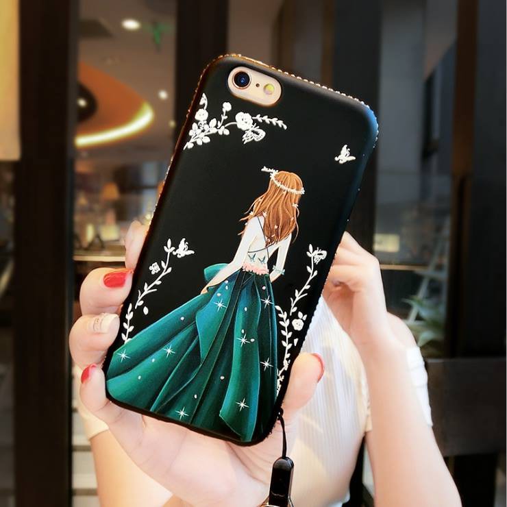 Ốp lưng iPhone 5/5s và 6/6s đính đá công chúa Elsa JM88