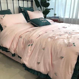 Set Lụa thêu Nụ Hoa Hồng cao cấp