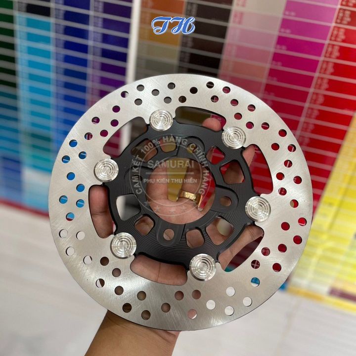 Đĩa thắng trước khoem inox 304 Salaya thái lan lòng nhôm CNC Anode Màu 220mm Gắn Trước Sirius Wave 110 Ex135 Future AB
