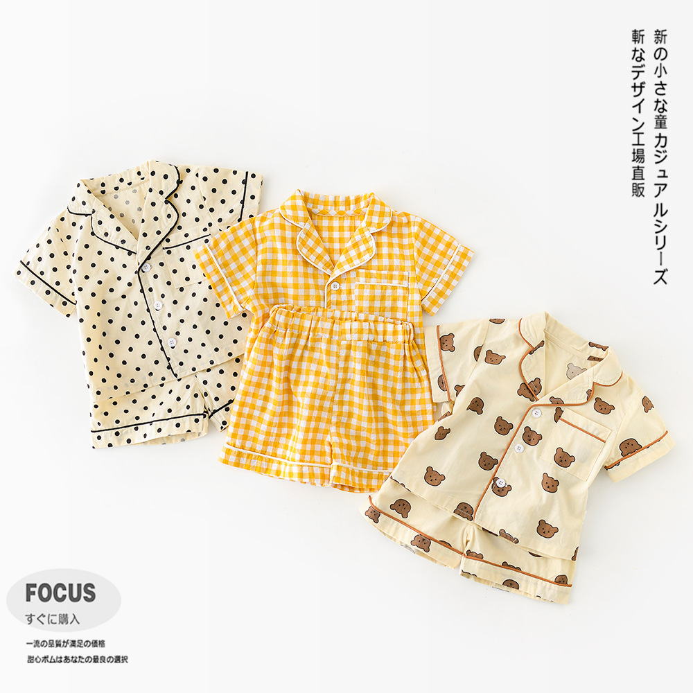 Bộ Đồ Ngủ Tay Ngắn In Họa Tiết Hoạt Hình Dành Cho Bé Trai Gái Sơ Sinh