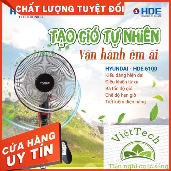 Quạt Cây Hyundai Chính Hãng HDE 6100 Có Điều Khiển Từ Xa, Bảo hành 12 tháng [FreeShip Xtra]