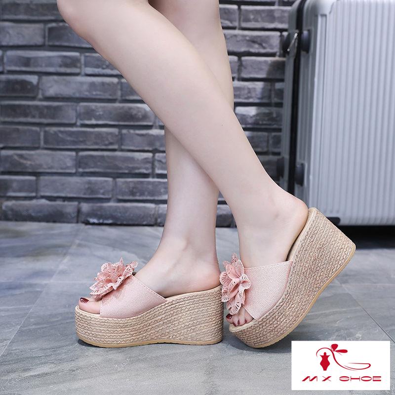 M & X~ Dép Sandal Đi Biển Đế Xuồng Dày Cao Chống Trượt Thời Trang Cho Nữ