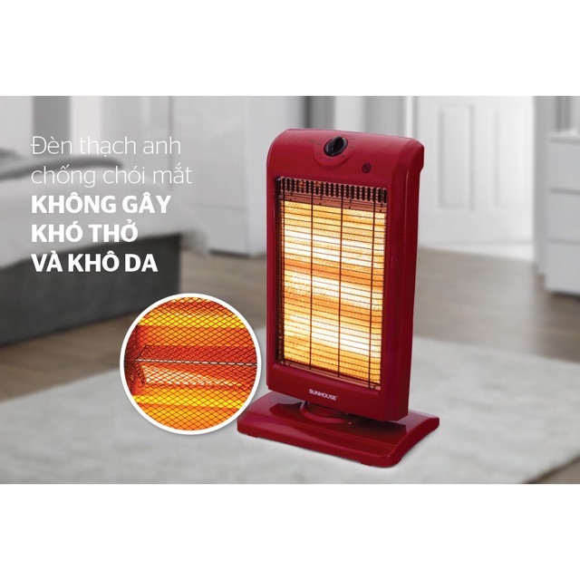 🪐Đèn sưởi điện 3 bóng Halogen Sunhouse 7016