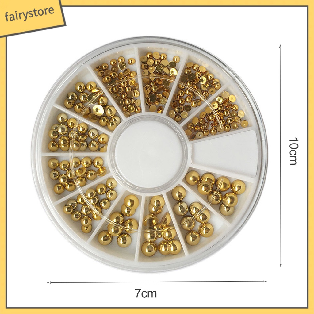 Hạt cườm 3D mạ vàng 2 / 3 / 4mm dùng để trang trí móng nghệ thuật