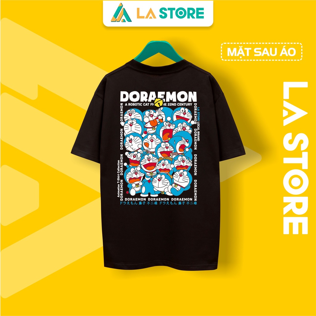 Áo Thun Unisex Cotton Mèo Máy Doraemon Form Rộng Tay Lỡ Nam Nữ Có Big Size | LẠ STORE