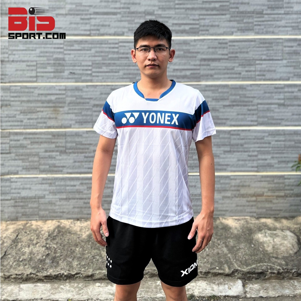 Áo Cầu Lông Yonex A5157 Trắng Xanh - Chất Vải Thun , Mềm Mịn , Thoáng Mát ( Nam & Nữ )