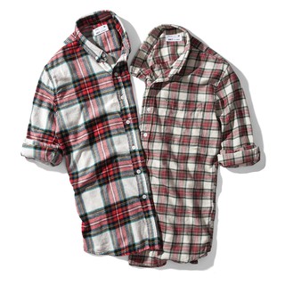 Áo sơ mi Flannel nam Double'D form Slim fit họa tiết kẻ caro SCF