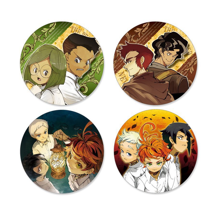 ( 1c ) Huy hiệu in hình MIỀN ĐẤT HỨA THE PROMISED NEVERLAND phụ kiện pin cài áo túi anime chibi xinh xắn