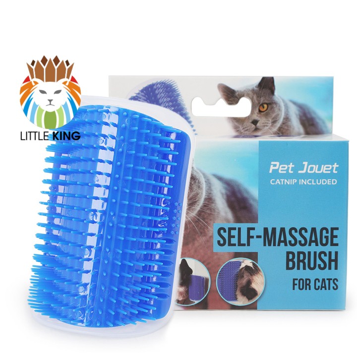 Bàn chải gắn tường giúp tự chải lông, gãi ngứa, matxa cho mèo Little King pet shop giúp mèo thư giãn