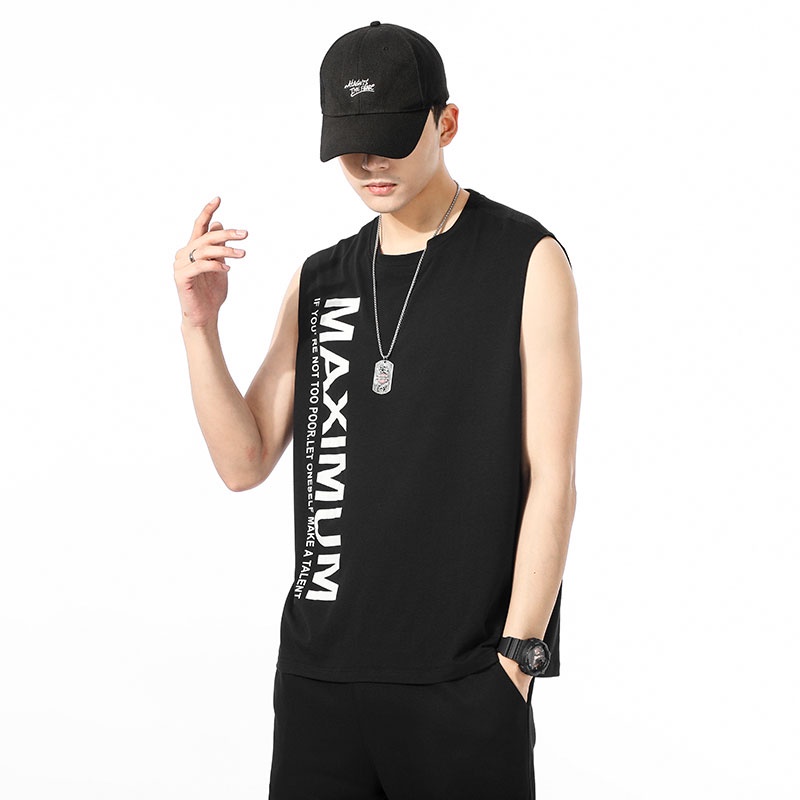 Áo Thun Ba Lỗ Thể Thao In Chữ Đơn Giản Thời Trang Mùa Hè Dành Cho Nam