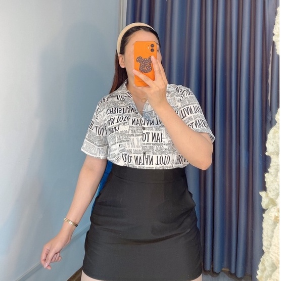 (sơ mi bigsize 60kg đến 95kg) Áo sơ mi bigsize họa tiết tờ báo phom rộng,sơ bigsize phom rộng hình thật 100%